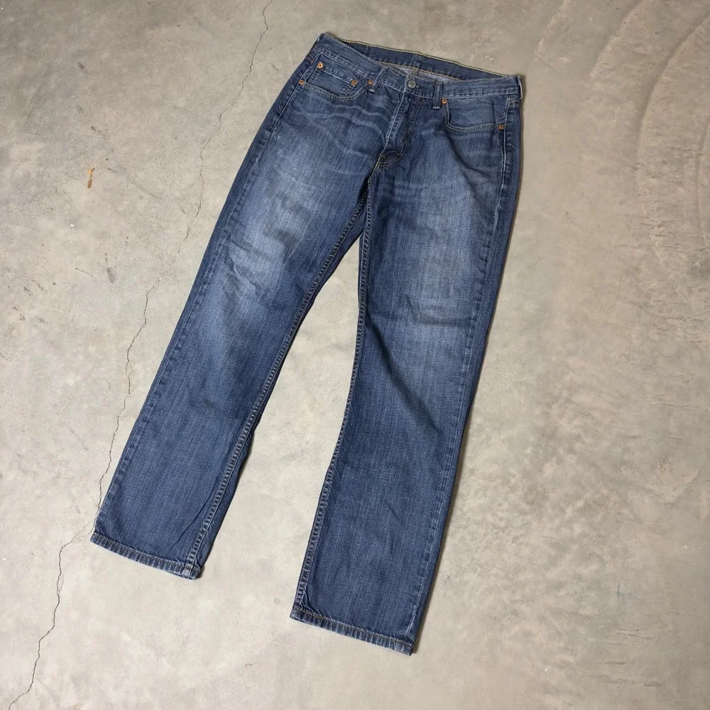 Levi's 514 Straight Fit‎ Jeans Mens 33x32 Blue Baggy Casual Streetwear Denim
